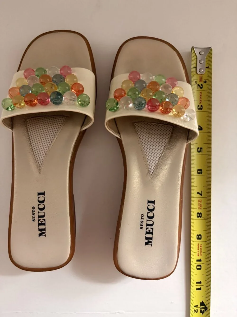 Sesto Meucci White Bubble Sandals with Foot Support